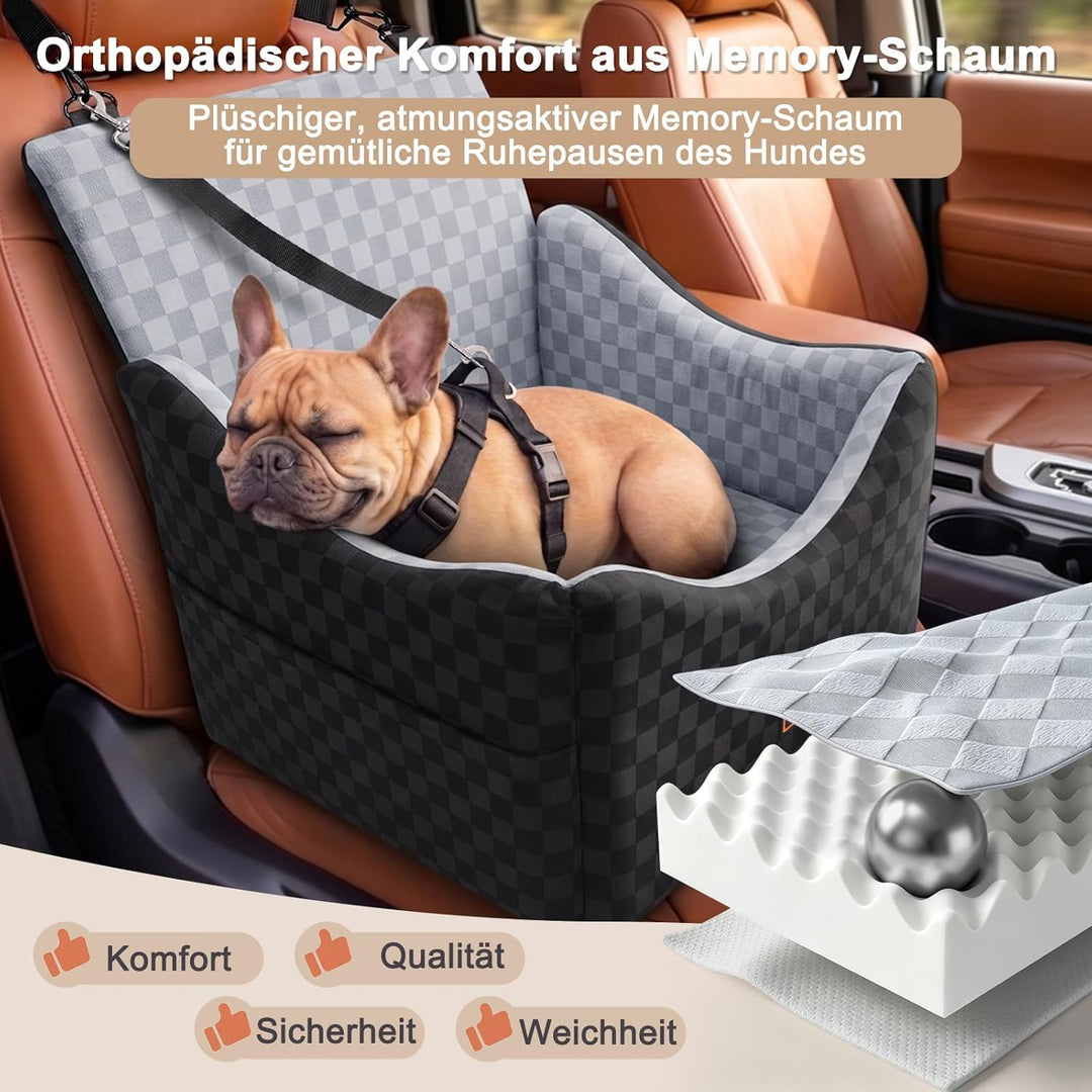 JOEJOY Hunde Autositz für kleine bis mittlere Hunde, Waschbarer Hundesitz Auto mit Aufbewahrungstasc
