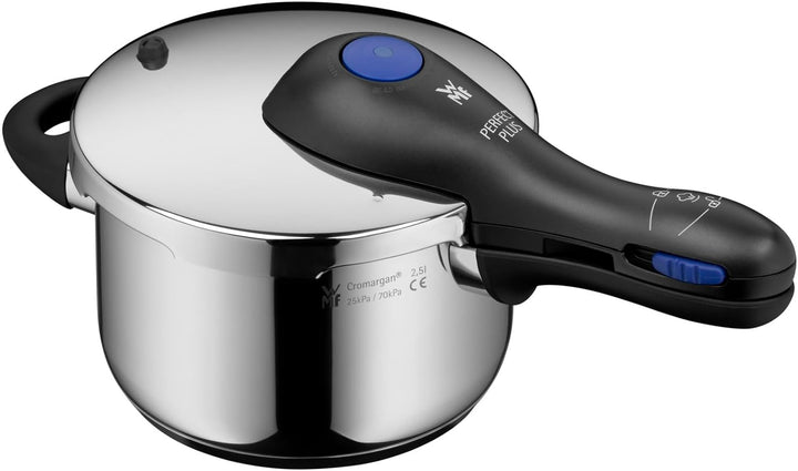 WMF Perfect Plus Schnellkochtopf Induktion 2,5l, Dampfkochtopf mit Flammschutz, grosses Kochsignal,