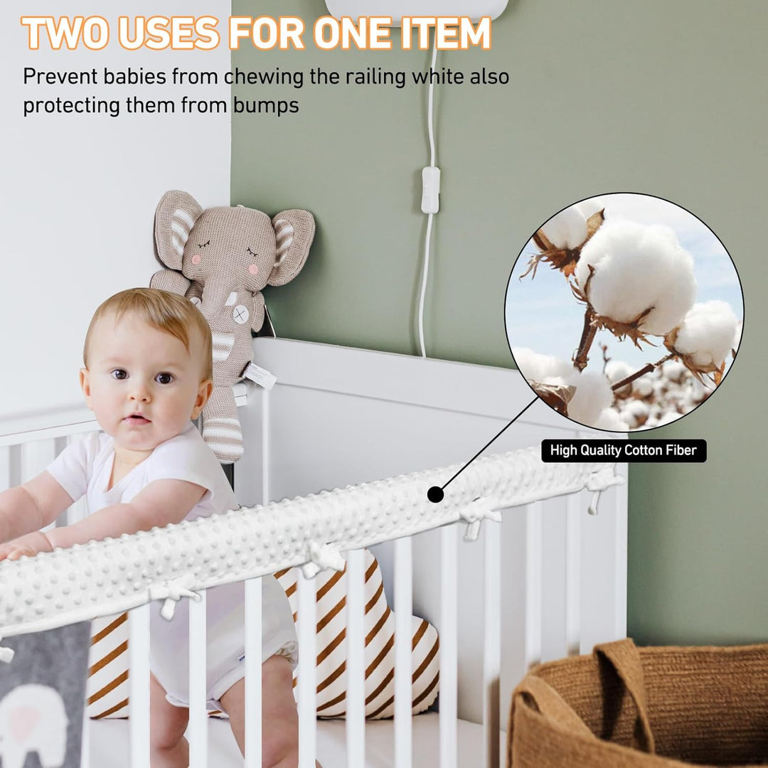 IULONEE 3pcs Baby Bed Rail Cover Protector Set Kinderbett Kantenschutz 128x18cm/68x18cm Bettkantensc