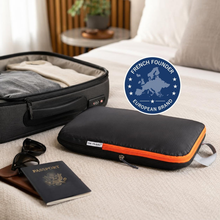 OW-Travel Koffer Organizer Kompression Set Schwarz 4 Stück (2 Mittel 2 Gross), Einfach zu organisier