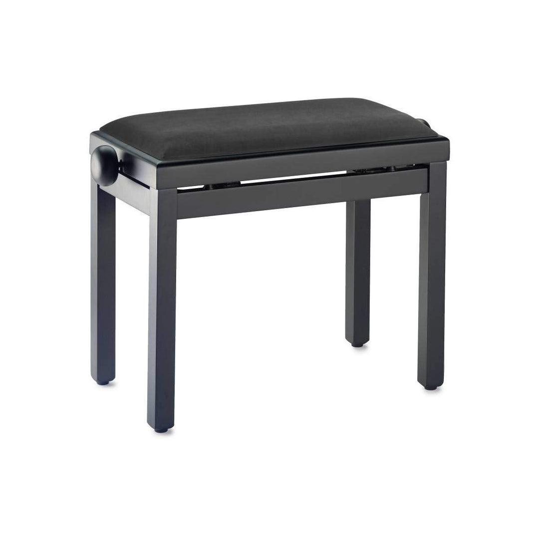 Stagg 21877 PB39 BKP SVBK Samt-Klavierbank (Höhenverstellbar: 49-59 cm, Sitz Abmessung: 55x32cm) sch