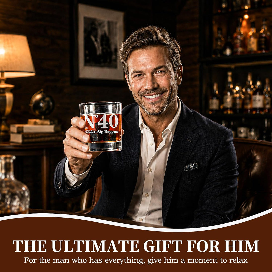 EXREIZST 40. Geburtstag Geschenk Mann – Whisky Set 1986 Vintage Rund 40th, Rund 40th