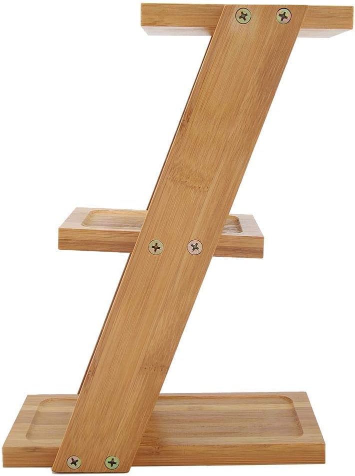 Dioche Mini 3 Ebenen Pflanzenständer Vasenregal Tischvase Halter für Pflanzen aus Bambus Display für