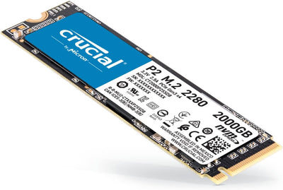 Crucial P2 2TB M.2 PCIe Gen3 NVMe Internes SSD - Bis zu 2400MB/s - CT2000P2SSD8, 2TB