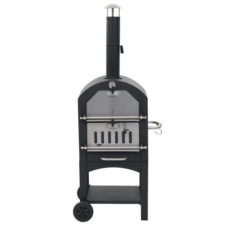 Gecheer Pizzaofen Holzkohle mit Schamottstein Ofen Grill Pizzabackofen Räucherofen Brotbackofen