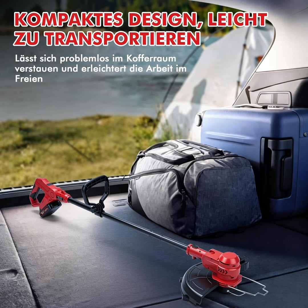 Rasentrimmer mit 2 x Akkus 1500mAh und Ladegerät, 2-in-1 21V Trimmen &amp; Kanten Trimmer, 12 Zoll Freis