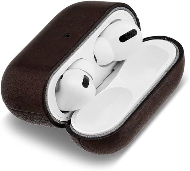 AirPod Pro Case, Hülle Für AirPods - Pflanzlich Gegerbtes Leder Handmade in Germany Dunkelbraun (Air