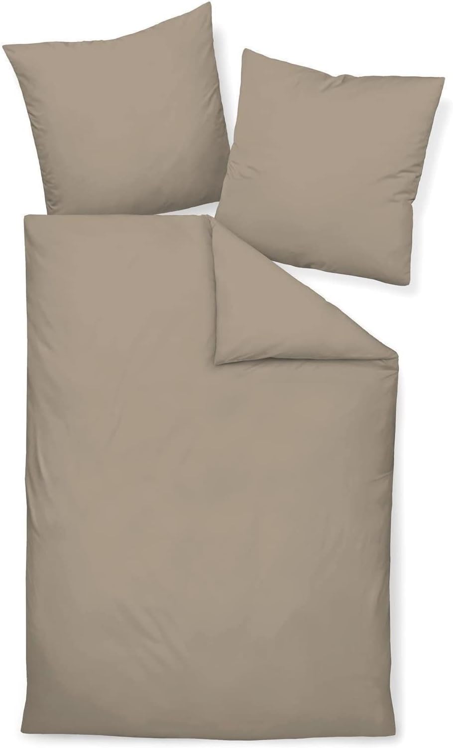 Janine Mako Satin Bettwäsche Uni Colors 200 x 220 cm Cappuccino 200 cm x 220 cm Cappuccino, 200 cm x