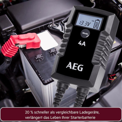 AEG Automotive 10616 Mikroprozessor-Ladegerät für Auto Batterie LD 4.0, 4 Ampere für 6/12 V, 7-HF La