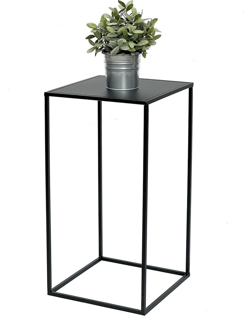 DanDiBo Blumenhocker Metall Schwarz Eckig 60-50 cm Blumenständer Beistelltisch 96312 Blumensäule Mod