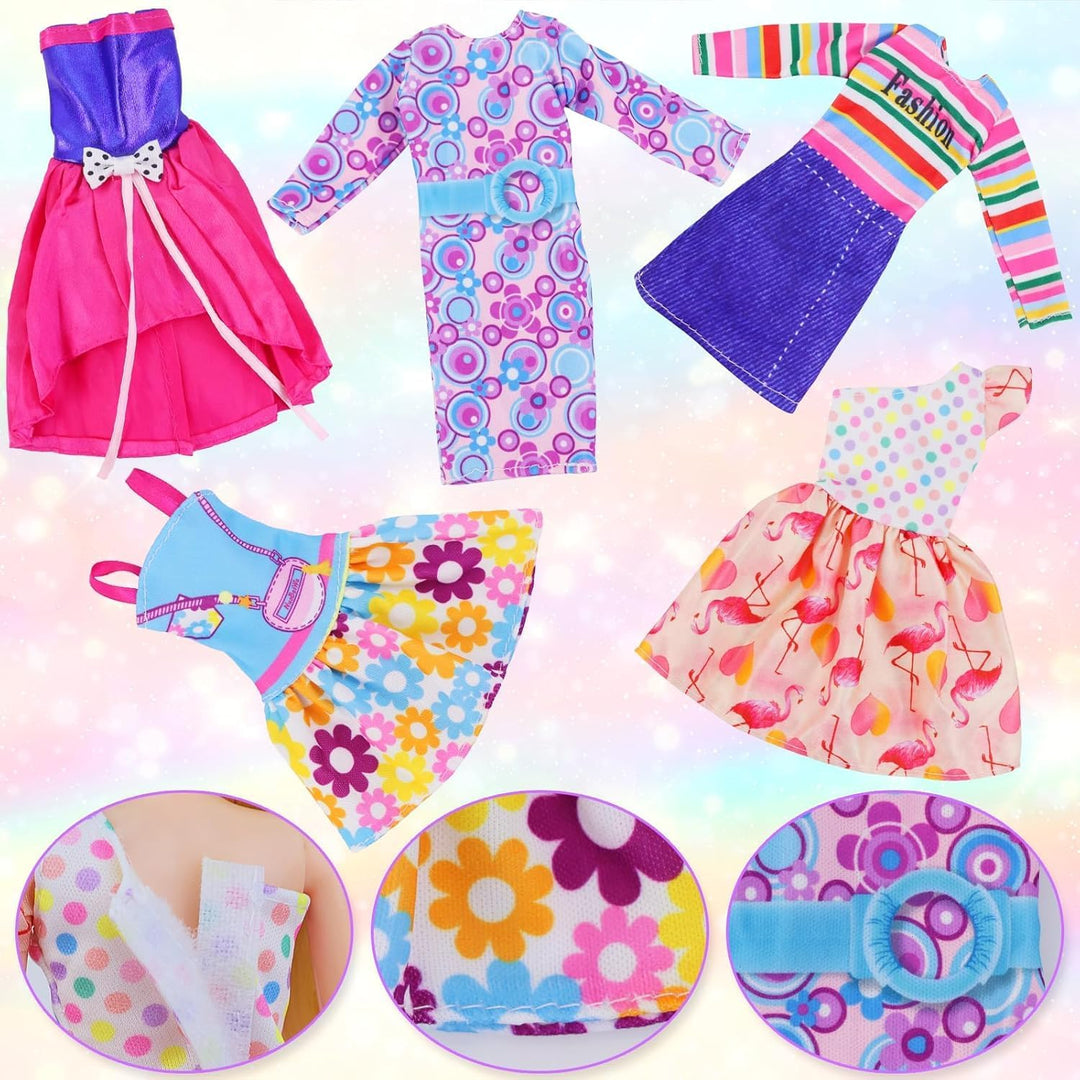 79 Stück Kleidung und Zubehör mit kleiderschrank für Puppen 29cm und 11,5 Zoll Beinhaltet Hochzeitsk