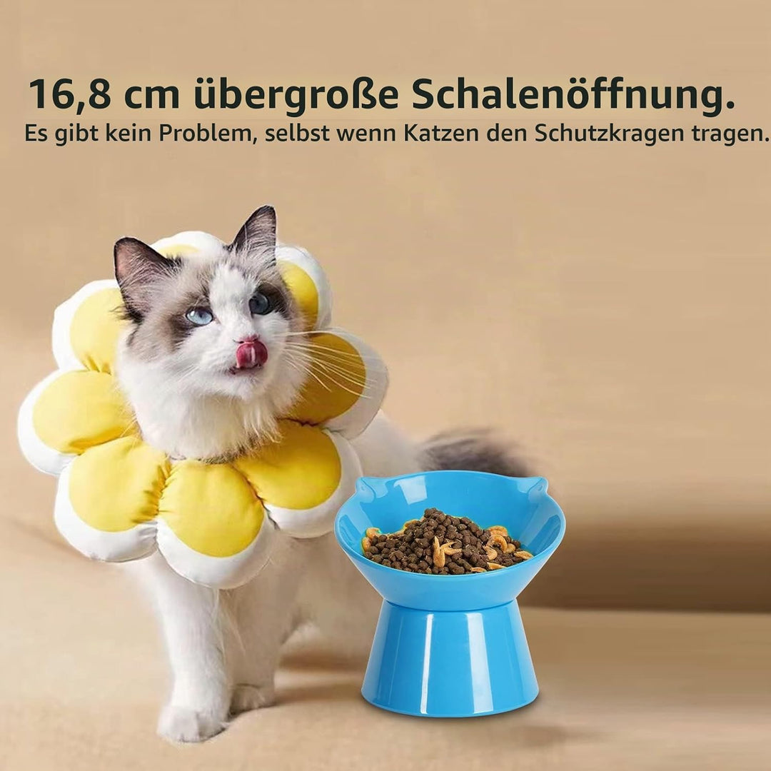 Futternapf Katze,Katzennapf Erhöht mit 15° Neigung Fressnapf Katze,Anti-Erbrechen Katzennäpfe für Fu