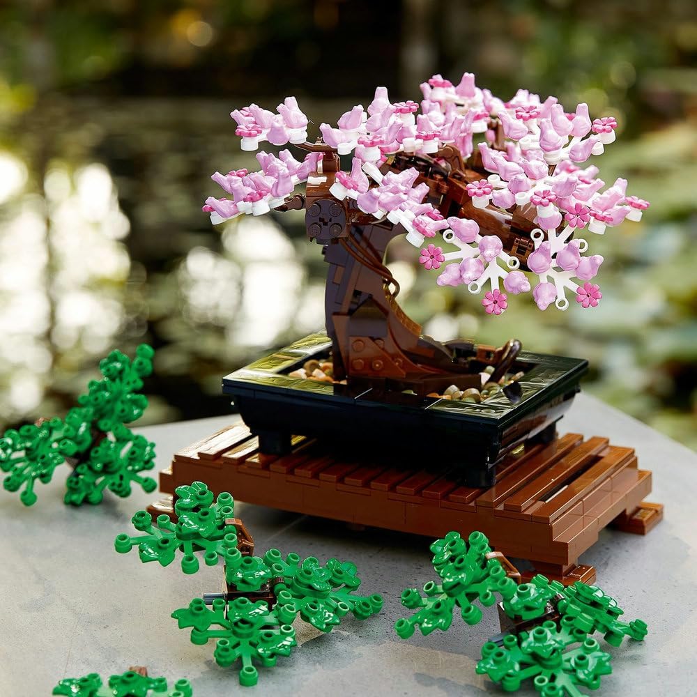 LEGO 31208 Art Hokusai – Grosse Welle & 10281 Icons Bonsai Baum, Kunstpflanzen-Set zum Basteln für E