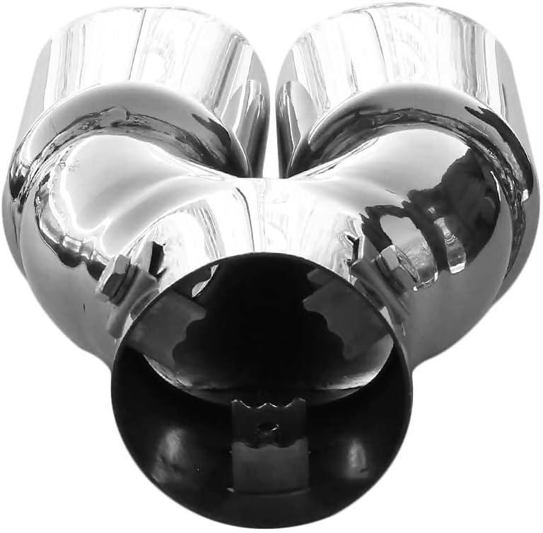 Doppel Auspuffblende Endrohr Auspuff Universell Schalldampf Doppelendrohr Endrohrblende Blende Sport