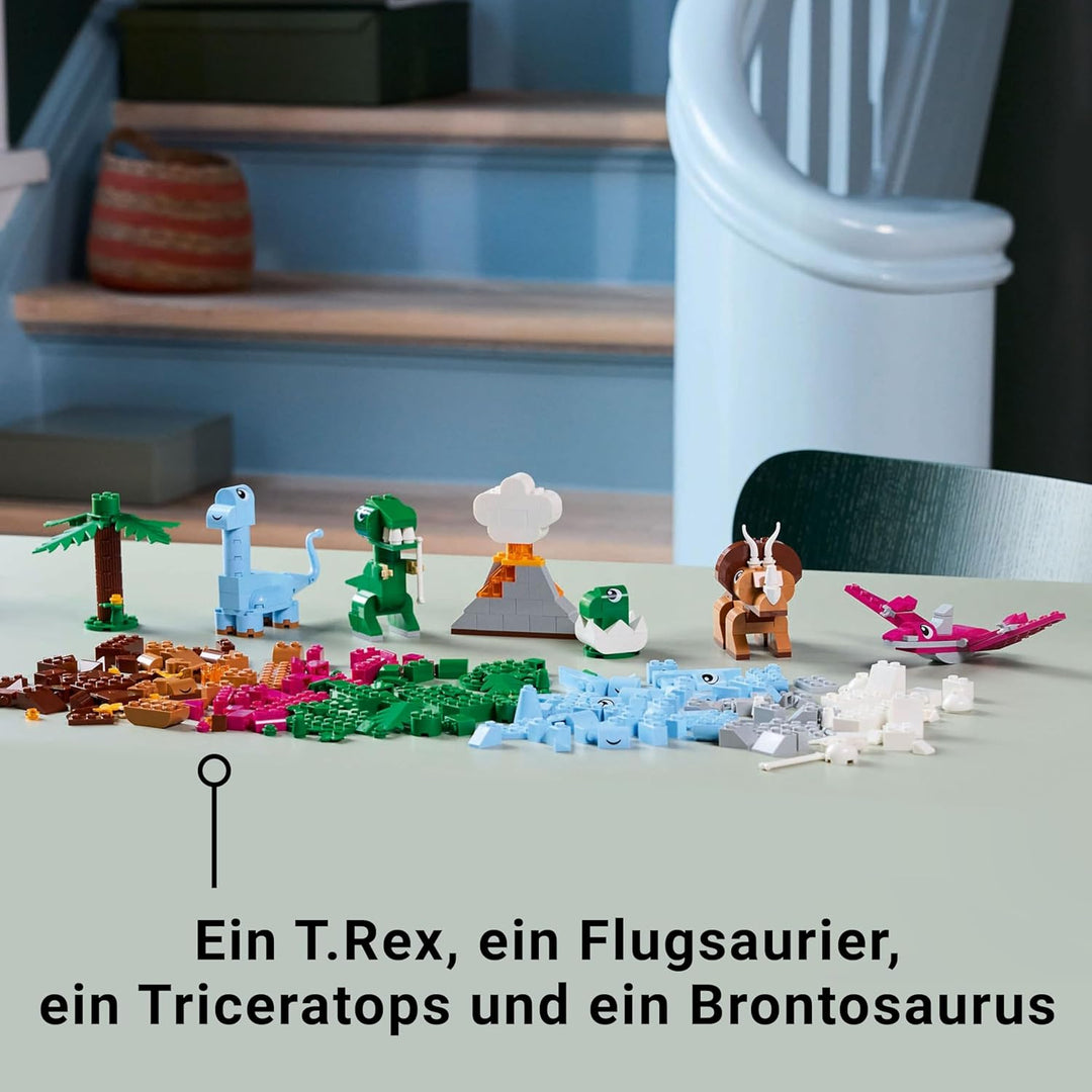 LEGO Classic Kreative Dinosaurier, Bauset mit Modellen und Tierfiguren aus Steinen, fantasievolles S