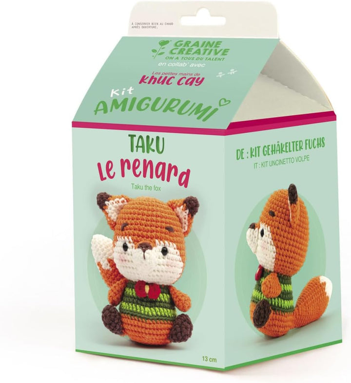 GRAINE CREATIVE Kit Crochet Amigurumi - Renard - 13 cm