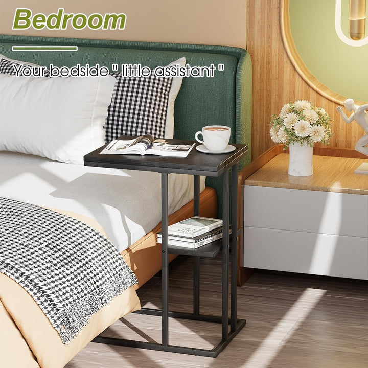 Beistelltisch C Form, Couch Beistelltisch, Kaffeetisch Kleiner Tisch, Sofa Tisch Beistelltisch Bett,