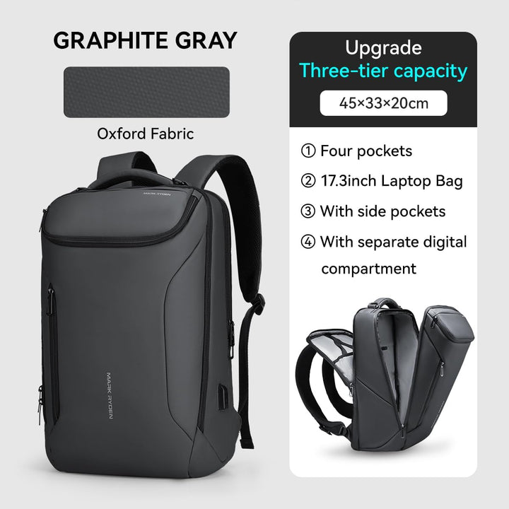 MARK RYDEN Grosse Kapazität Laptop Rucksack mit 17.3 Zoll/15.6 Zoll für Männer Multifunktionsrucksac