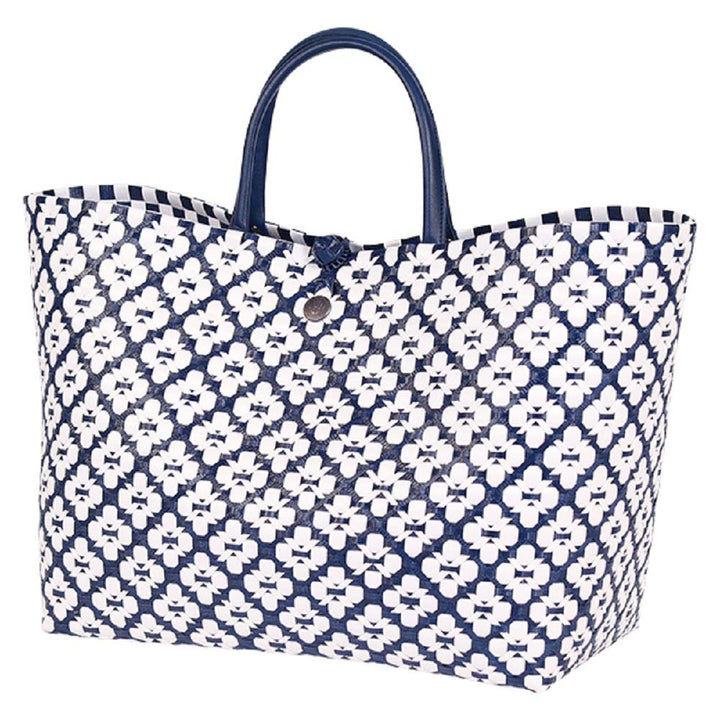 Handed By - Tasche, Markttasche, Einkaufstasche, Shopper - Motif Bag - blau/weiss - Grösse L