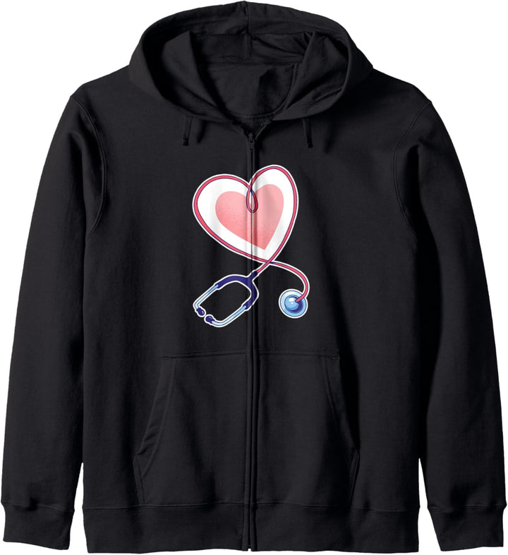Krankenschwester und Arzt Design mit Stethoskop und Herz Kapuzenjacke