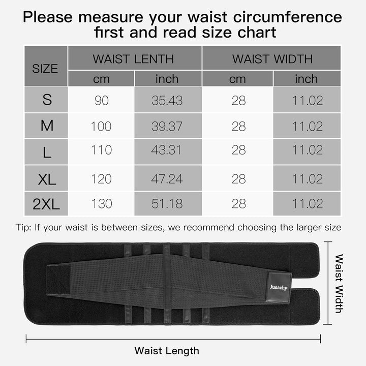 Jueachy Waist Trainer Damen Workout: Bauchweggürtel Damen Herren Fitness Gürtel Verstellbarer - Schw