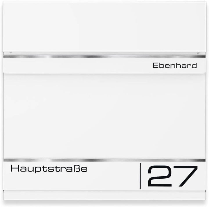 Metzler Standbriefkasten Hermann aus massivem, pulverbeschichtetem Stahl in RAL 9016 Verkehrsweiss,