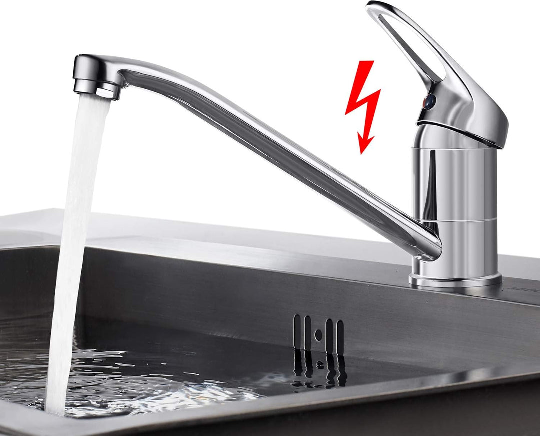 BONADE Niederdruck Armatur Küche, Wasserhahn Küche Niederdruck mit 3 Anschluessen für Boiler, 360° D