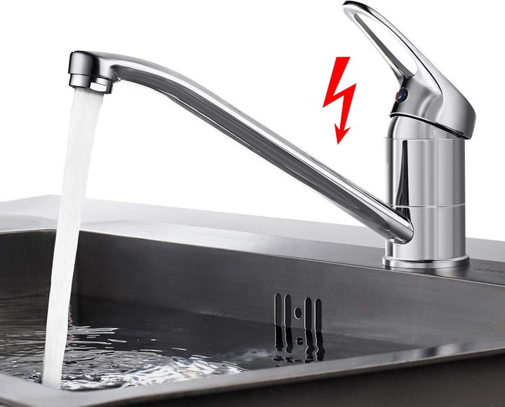 BONADE Niederdruck Armatur Küche, Wasserhahn Küche Niederdruck mit 3 Anschluessen für Boiler, 360° D