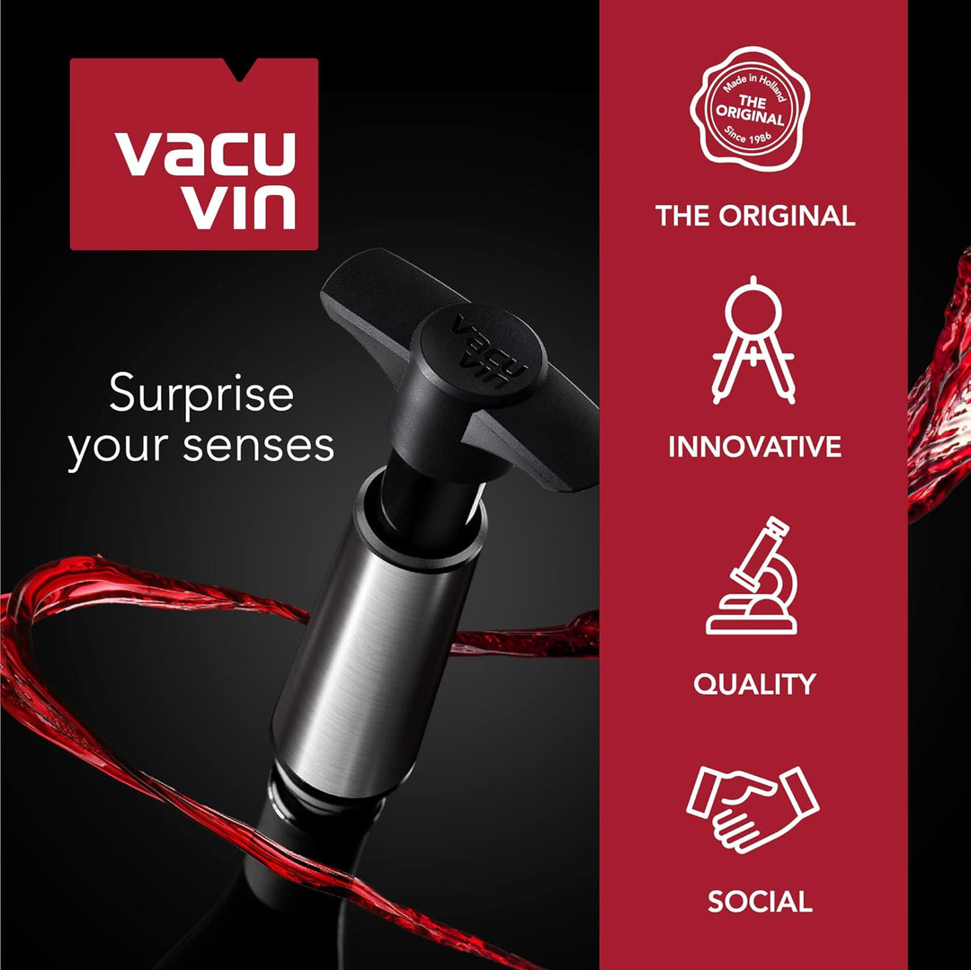Vacu Vin Wine Saver Vakuumstopfen für Weinflaschen, hält Wein bis zu einer Woche frisch mit luftdich