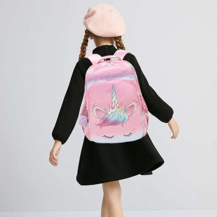 Kimwadalh Mädchen Schulrucksack 3 Teilig Schultasche Glitzer Rucksack Schulranzen Set Mädchen Jungen