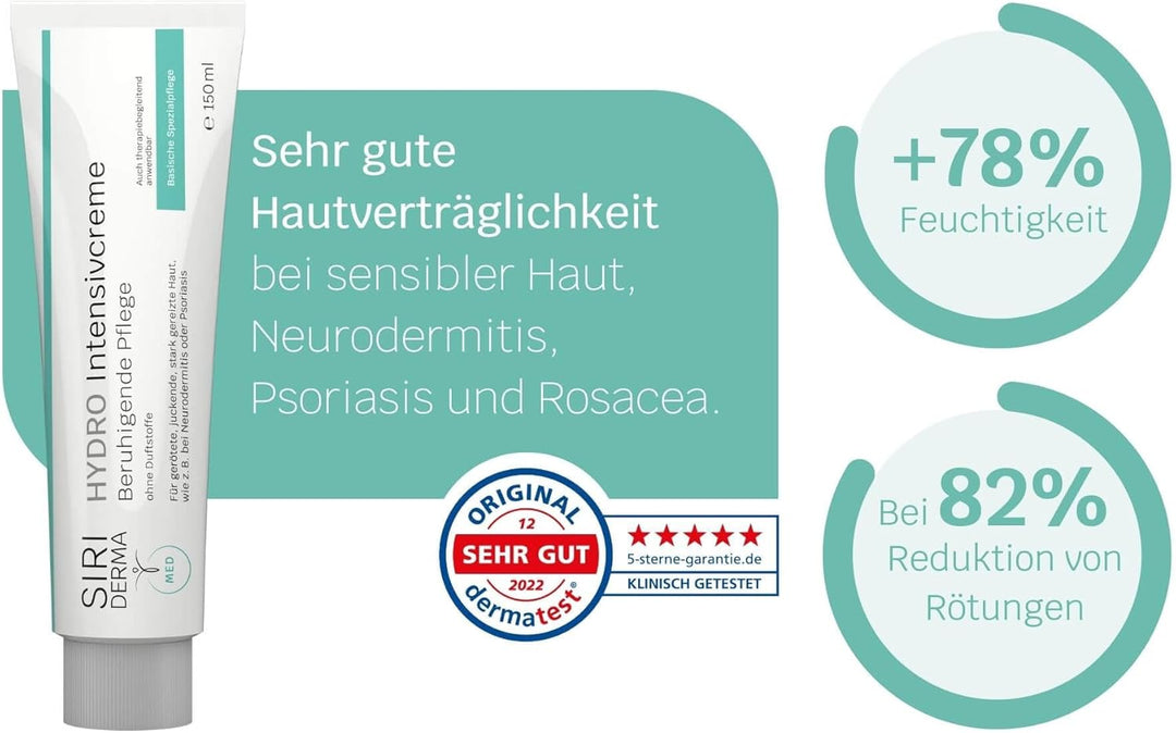 SIRIDERMA Aufbau-Pflegecreme PLUS| Creme für juckende und gereizte Haut bei Neurodermitis und Psoria