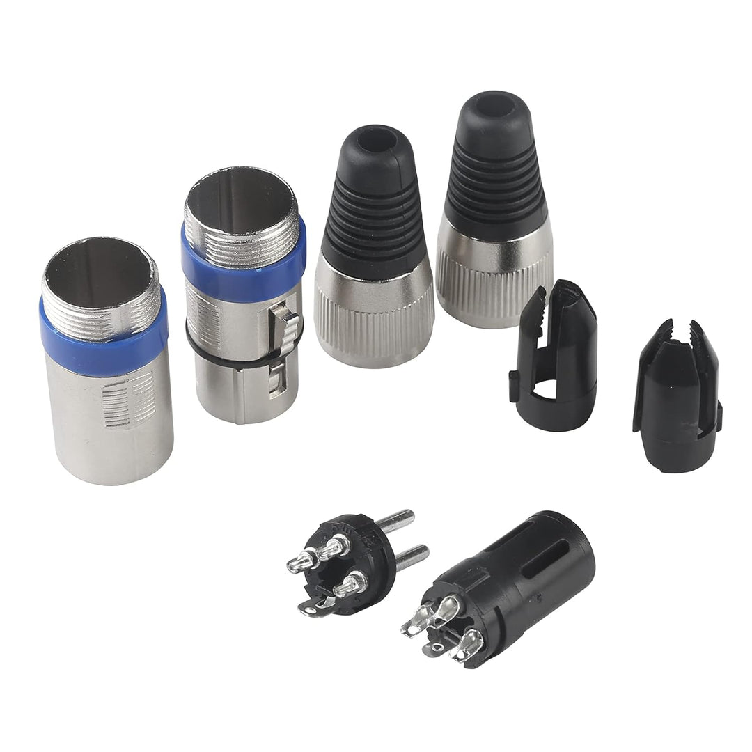 4Pack DMX Kabel 1m 3 Pin DMX Cable XLR Kabel, Mikrofonkabel XLR Stecker auf Busche, DMX Signalkabel