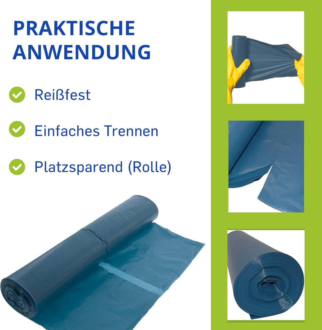 Hossi's Wholesale Abfallsäcke, 10 Rollen à 25 reissfeste Müllbeutel XXL, Müllsäcke blau, Mülltüten e