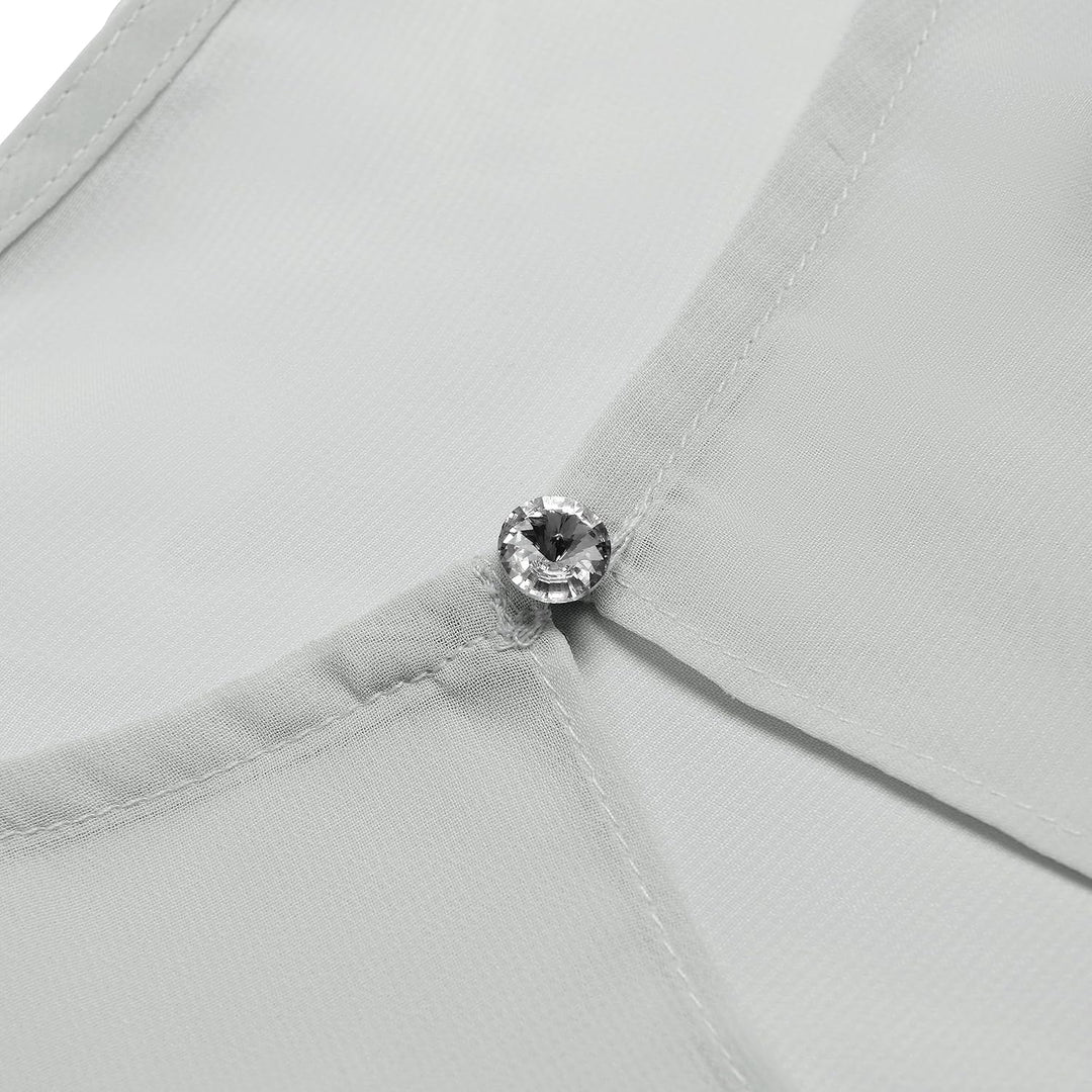Bolerose weich Hochzeit Umhängetuch Abend Durchsichtiges Chiffon Überwurf Umhang Schultertuch Silber