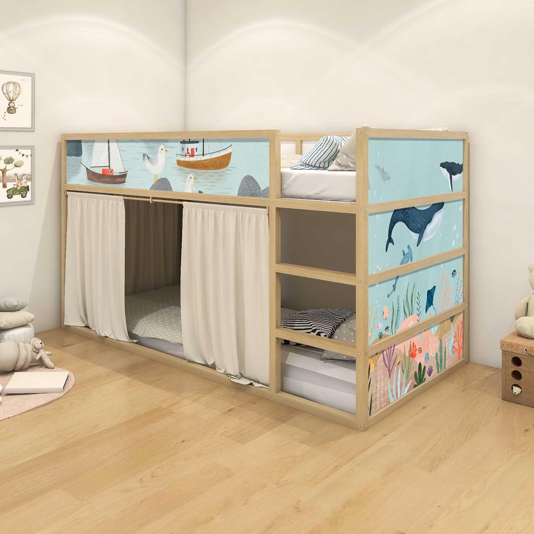 WANDKIND Aufkleber für IKEA KURA Kinderbett Hochbett Klebefolie Möbelfolie Sticker Kinderzimmer Unte