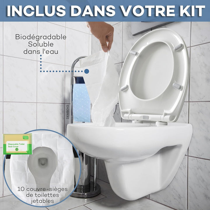 Dembexo® - Premium Toilettendeckel - WC Sitz mit Absenkautomatik, Weiche Schliessung, Mit Anti-Rutsc