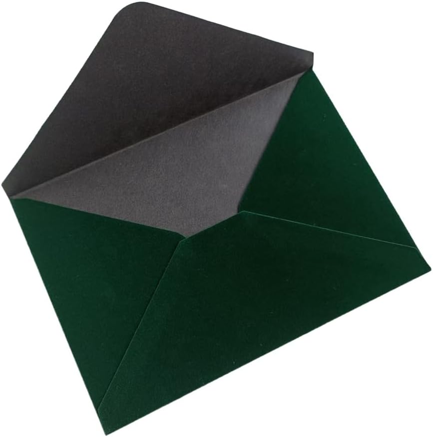 MillaSaw Samtige Hochzeitsumschläge 13,5 x 19,5 cm für Einladungen, dunkelgrün, 20 Stück, dunkelgr&#