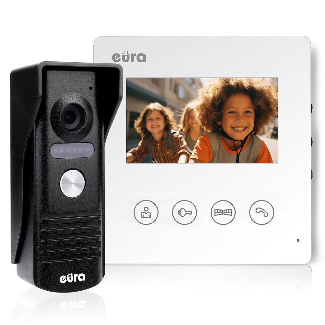Eura VDP-52A3 ATIRA Video-Türsprechanlage Gegensprechanlage 4 Draht, 4,3-Zoll-Farbmonitor, 2 Eingäng