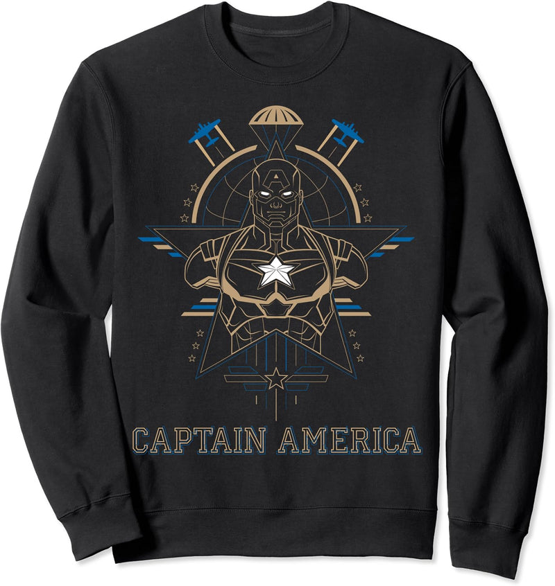 Marvel Captain America Outline Portrait Sweatshirt