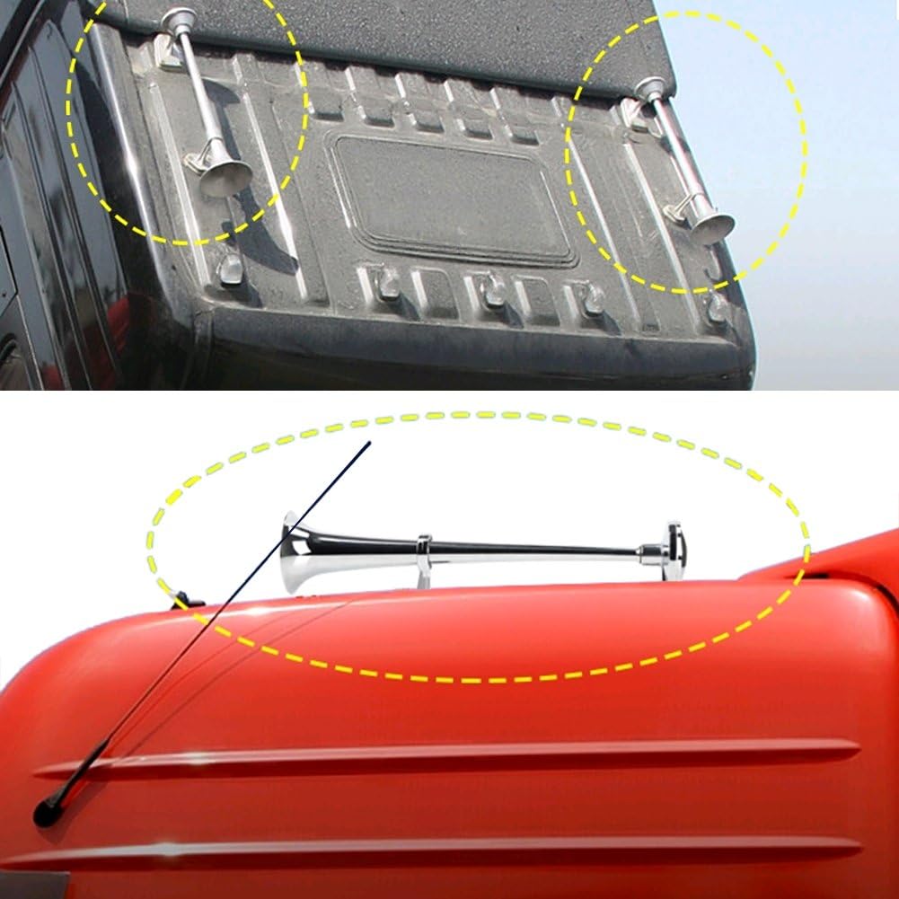 Rupse Hupe Luft Horn Kit, Lufthorn Drucklufthorn auto Horn mit Kompressor 12V für PKW LKW Booten Mot
