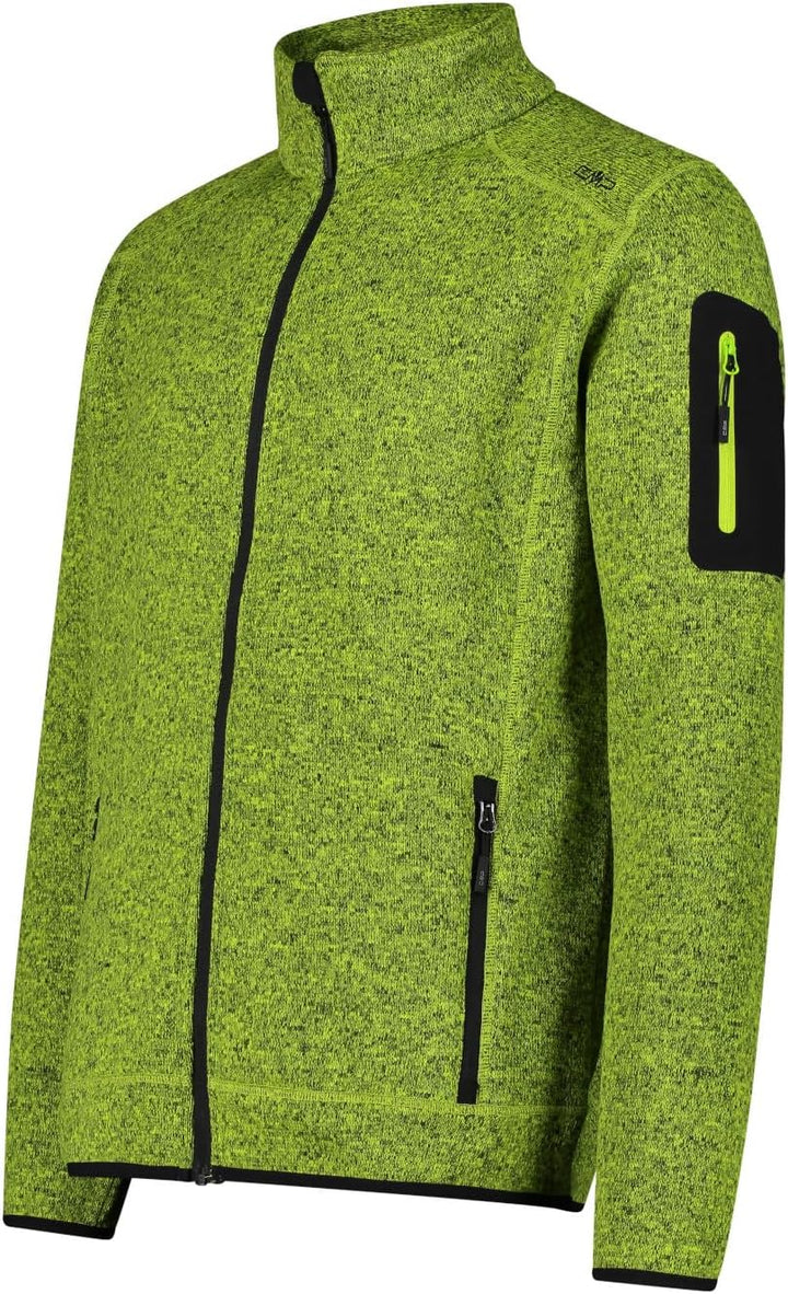 CMP Herren Knit tech mélange Fleece Jacket Fleecejacke XL Acido-Nero, XL Acido-Nero