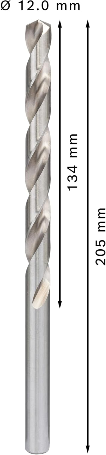 Bosch Professional 5x HSS-G Metallbohrer (für Metall, Ø 12 mm, Robust Line, Zubehör Bohrmaschine) Ø