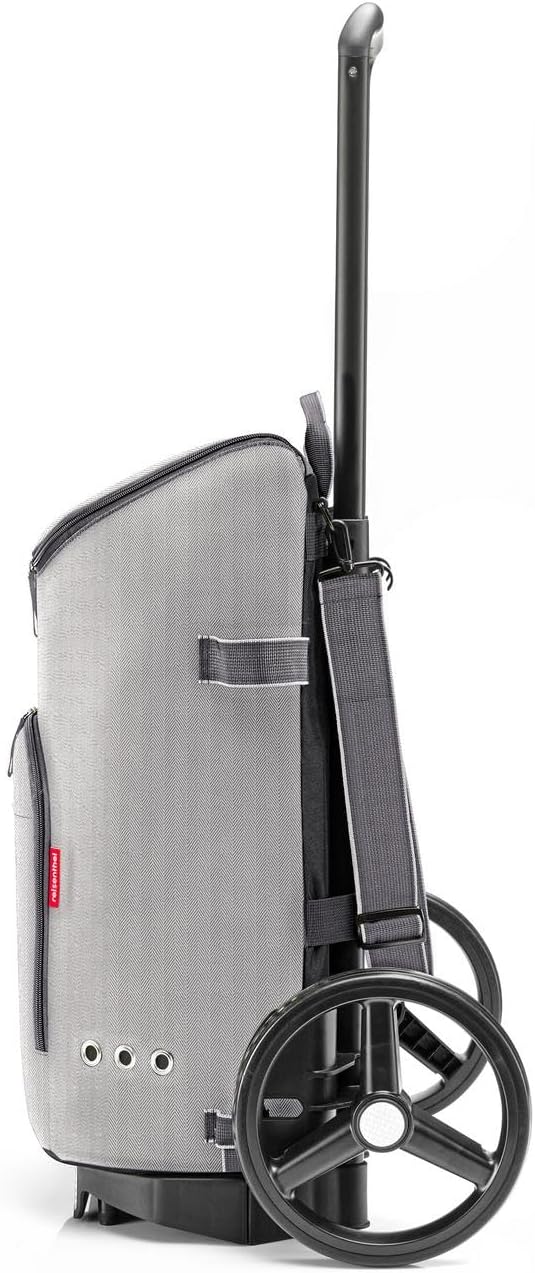 reisenthel citycruiser Set (Rack + Bag) Herringbone Grey - Praktischer Einkaufstrolley mit Mehreren