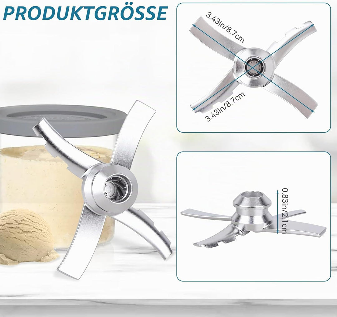 GreeSuit Ersatz-Paddelklinge Kompatibel mit Ninja Creami NC300 Serie Eismaschinen, Edelstahl Mixchkl