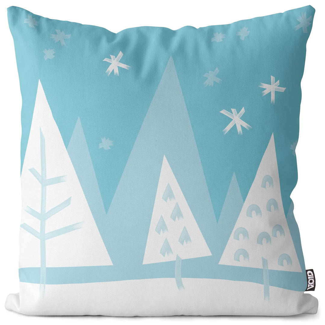 VOID Schneelandschaft Bäume Kissenbezug Kissenhülle Sofakissen Kissen Deko Weihnachten Winter Weihna