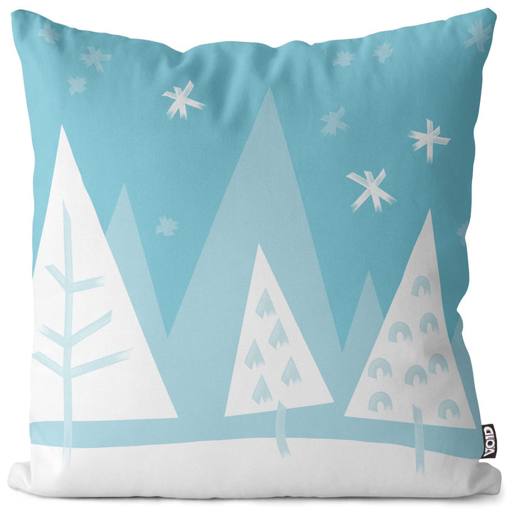 VOID Schneelandschaft Bäume Kissenbezug Kissenhülle Sofakissen Kissen Deko Weihnachten Winter Weihna