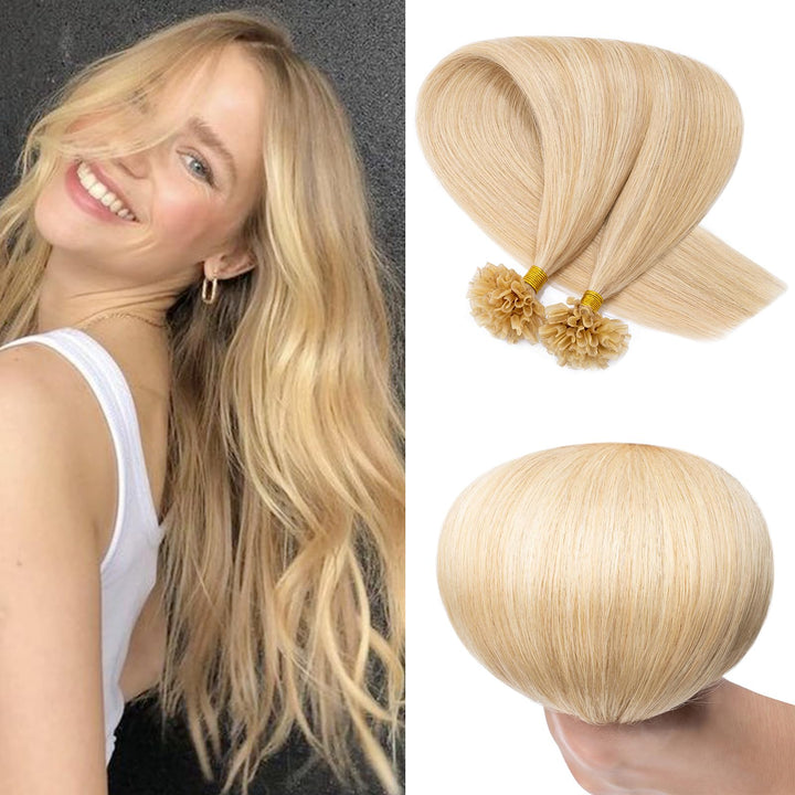 SEGO Extensions I Tip Echthaar Haarverlängerung Keratin Bondings Human Hair 100 Strähnen Dutt 50 cm