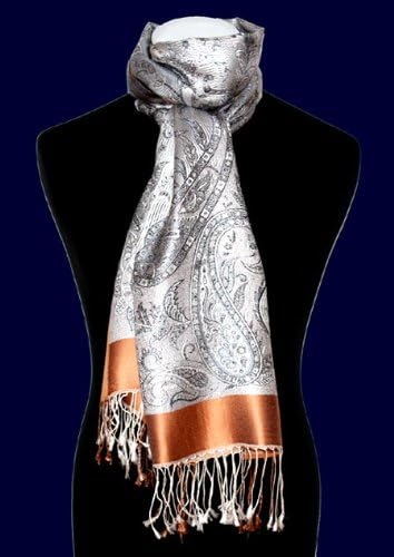 Lorenzo Cana Pashmina Damen Schal Schaltuch jacquard gewebt 100% Seide 55 x 180 cm Paisleymuster Sei