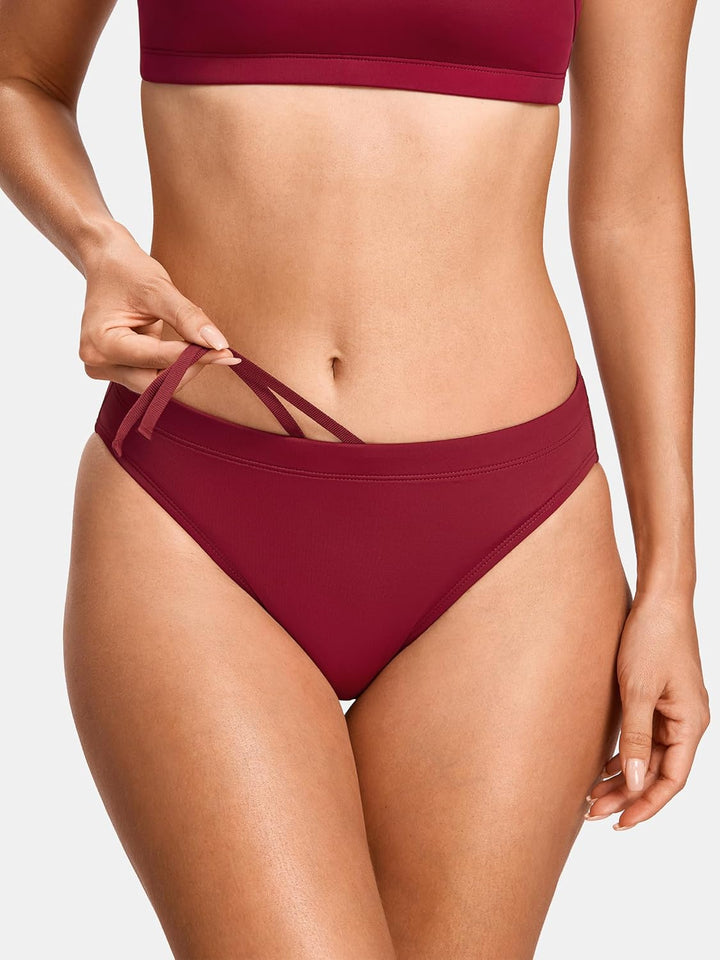 SYROKAN Damen Sport Badeanzug Bikini Set Bikinioberteil mit Licht Gepolstert, XS Cerise