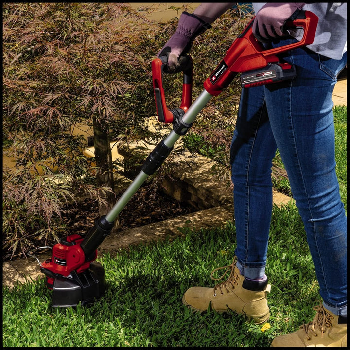 Einhell Akku-Rasentrimmer GE-CT 18/28 Li Kit Power X-Change (18 V, 28 cm Schnittbreite Faden, dreh-